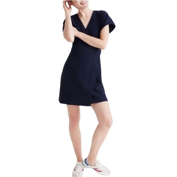 Madewell Cross-Front Flutter-Sleeve Mini Dress - Picture 2 of 8